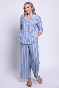 Parker Pant, Denim Stripe, Linen Viscose