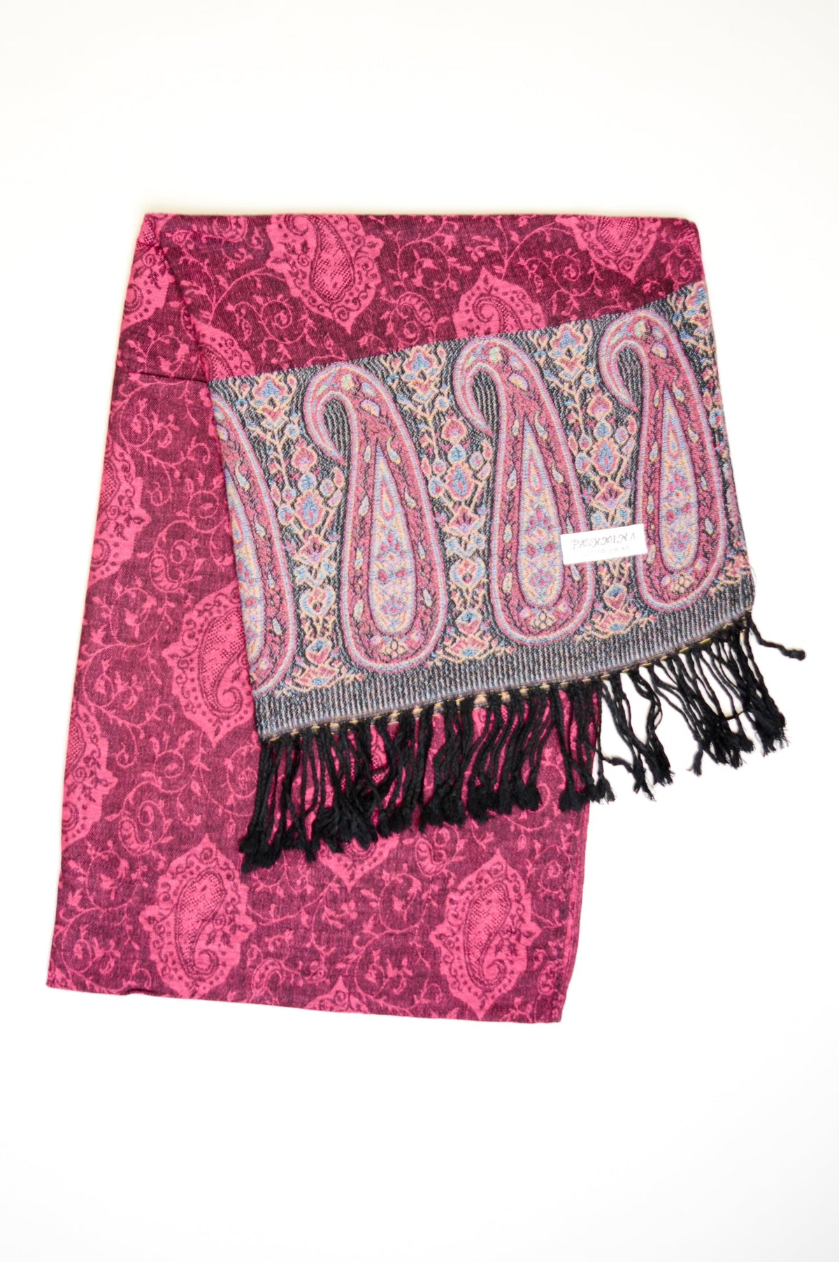 Pashmina Scarf, Magenta Paisley