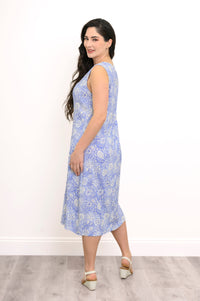 Patricia Dress, Peri Teatime, Linen Bamboo