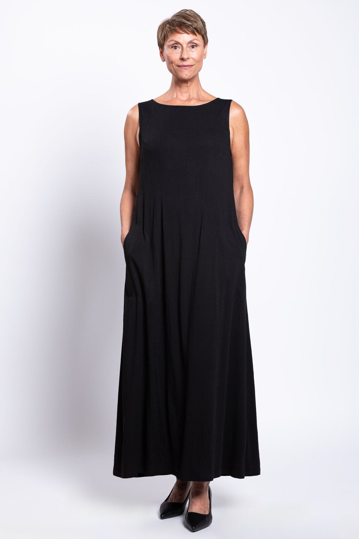 Patricia Long Dress, Black, Bamboo