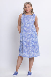 Patricia Dress, Peri Teatime, Linen Bamboo
