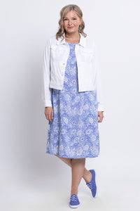 Patricia Dress, Peri Teatime, Linen Bamboo