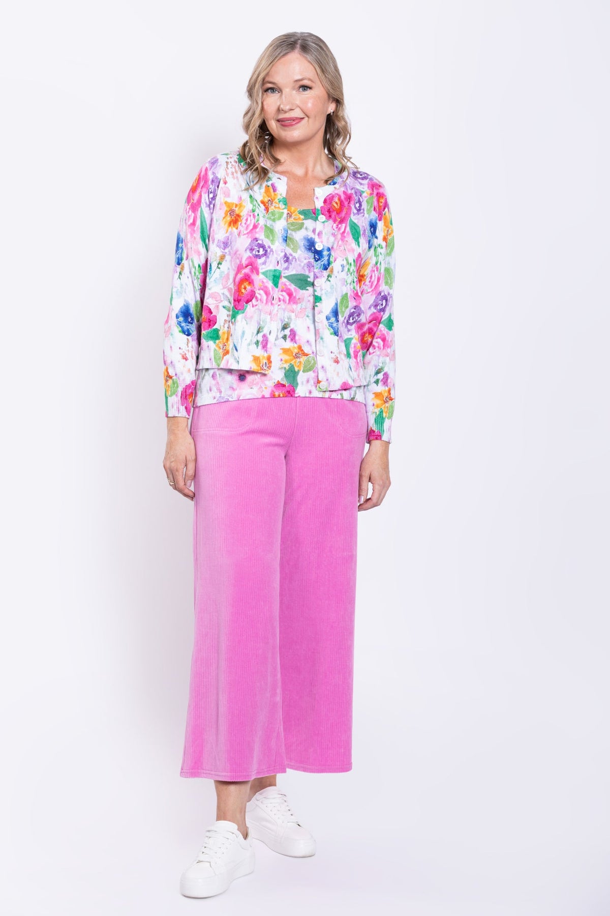 Patti Cardigan, Pink Bouquet, Cotton