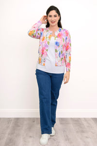 Patti Cardigan, Pink Bouquet, Cotton