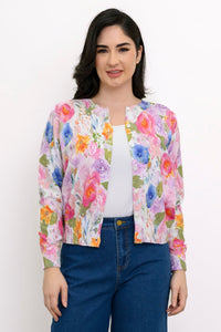 Patti Cardigan, Pink Bouquet, Cotton