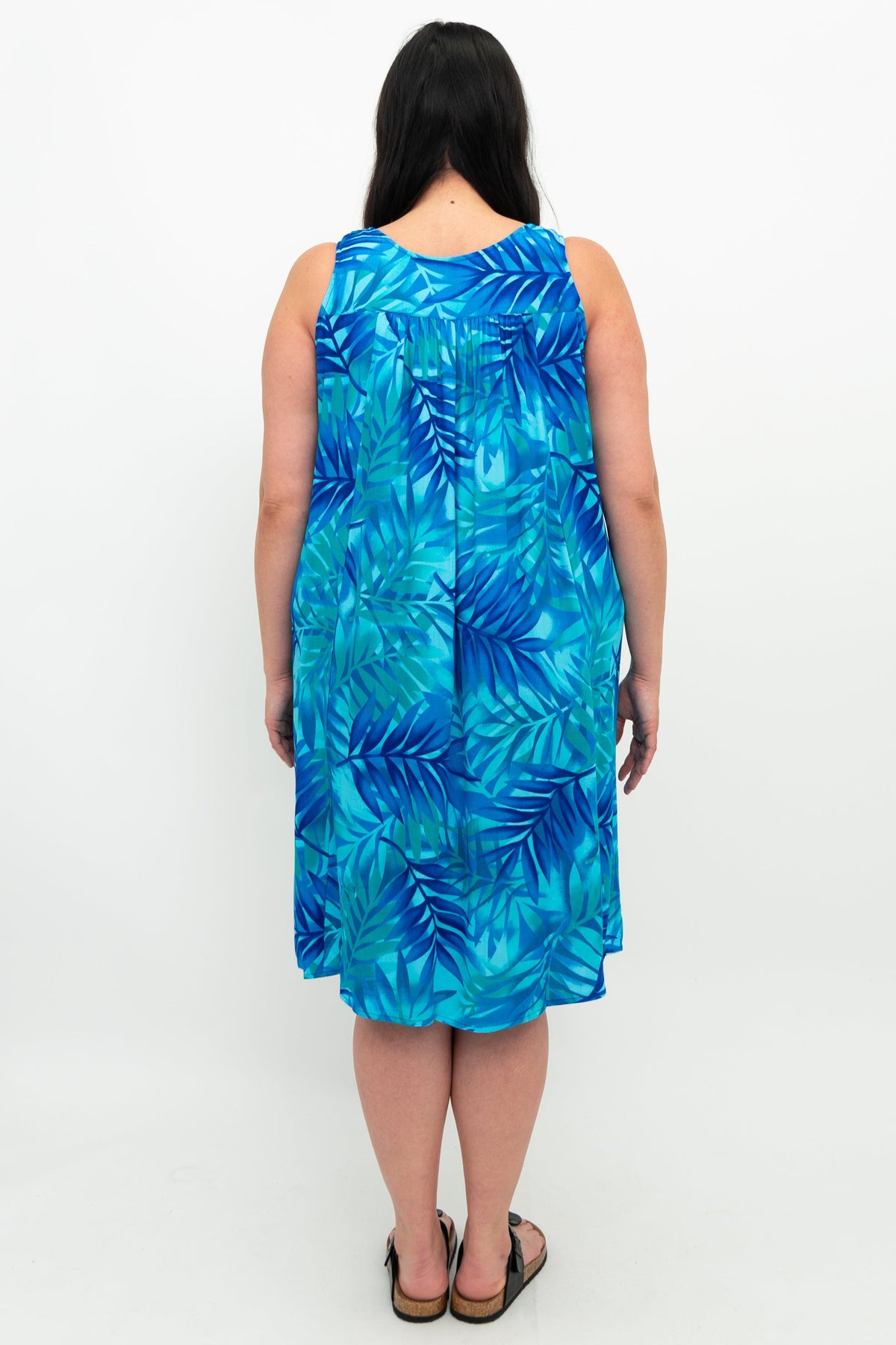 Peachy Dress, Turq Palm