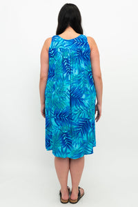 Peachy Dress, Turq Palm