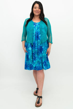Peachy Dress, Turq Palm