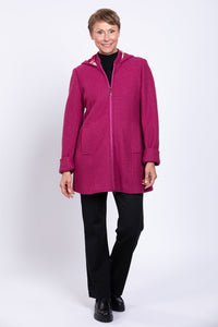 Pender Coat, Magenta, Boiled Wood