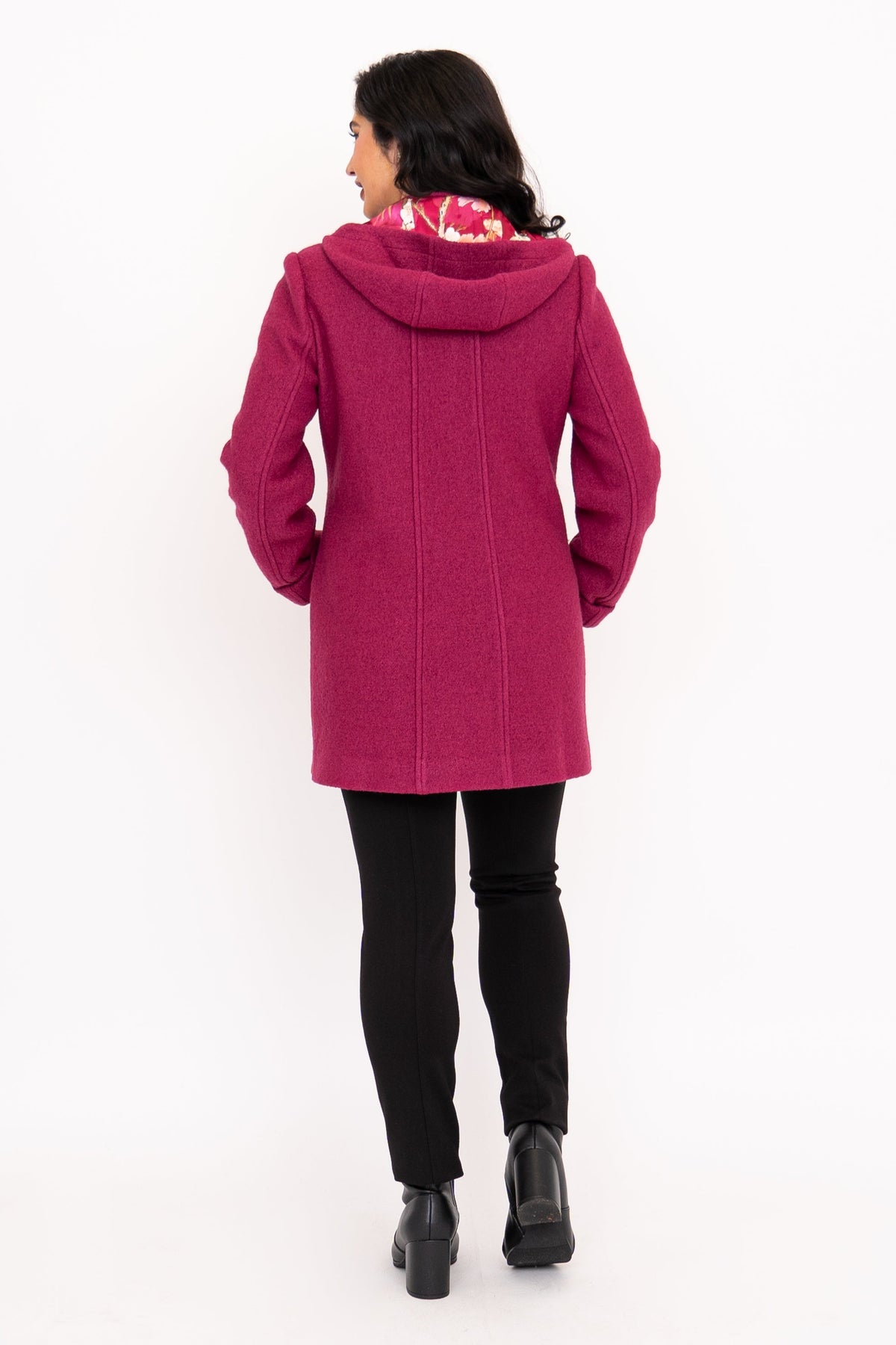 Pender Coat, Magenta, Boiled Wood