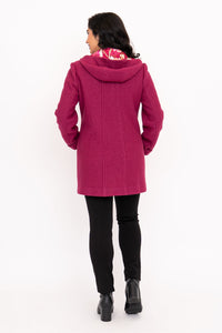 Pender Coat, Magenta, Boiled Wood