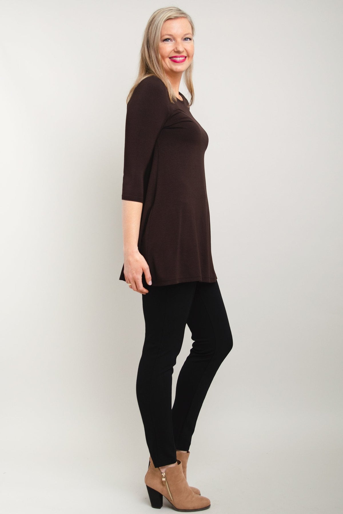 Perfect Tunic, Coffee, Bamboo- Final Sale