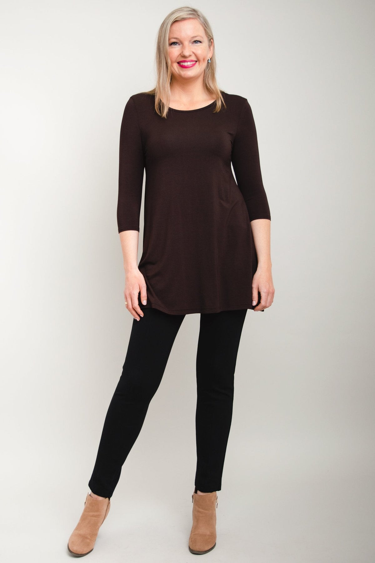 Perfect Tunic, Coffee, Bamboo- Final Sale