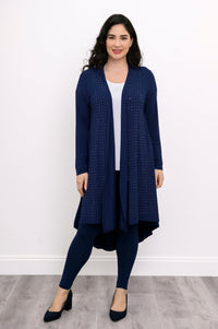 Priscilla Jacket, Indigo Diamond, Bamboo