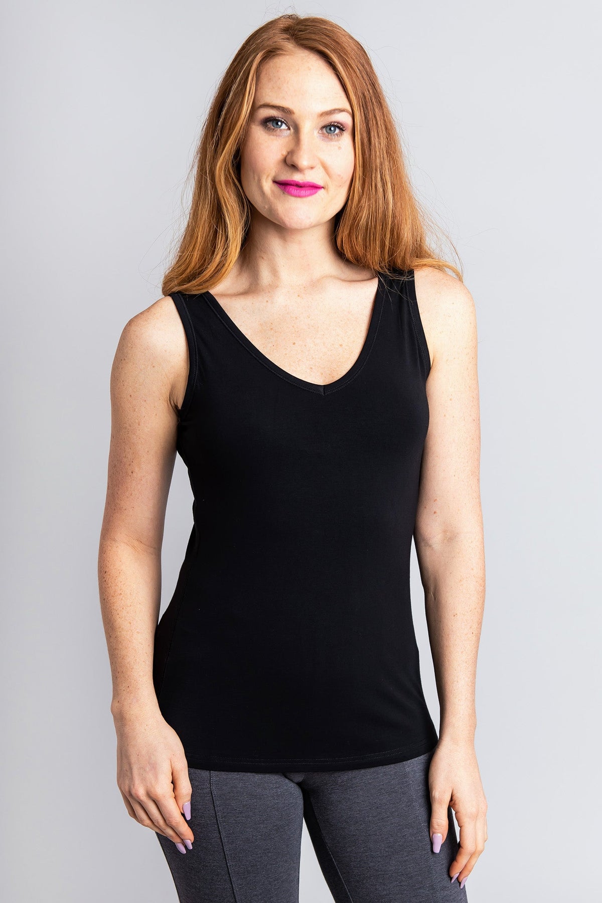 Reanna Tank, Black, Bamboo