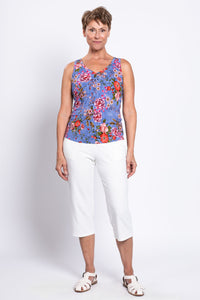 Reanna Tank, Red Rosebud, Bamboo