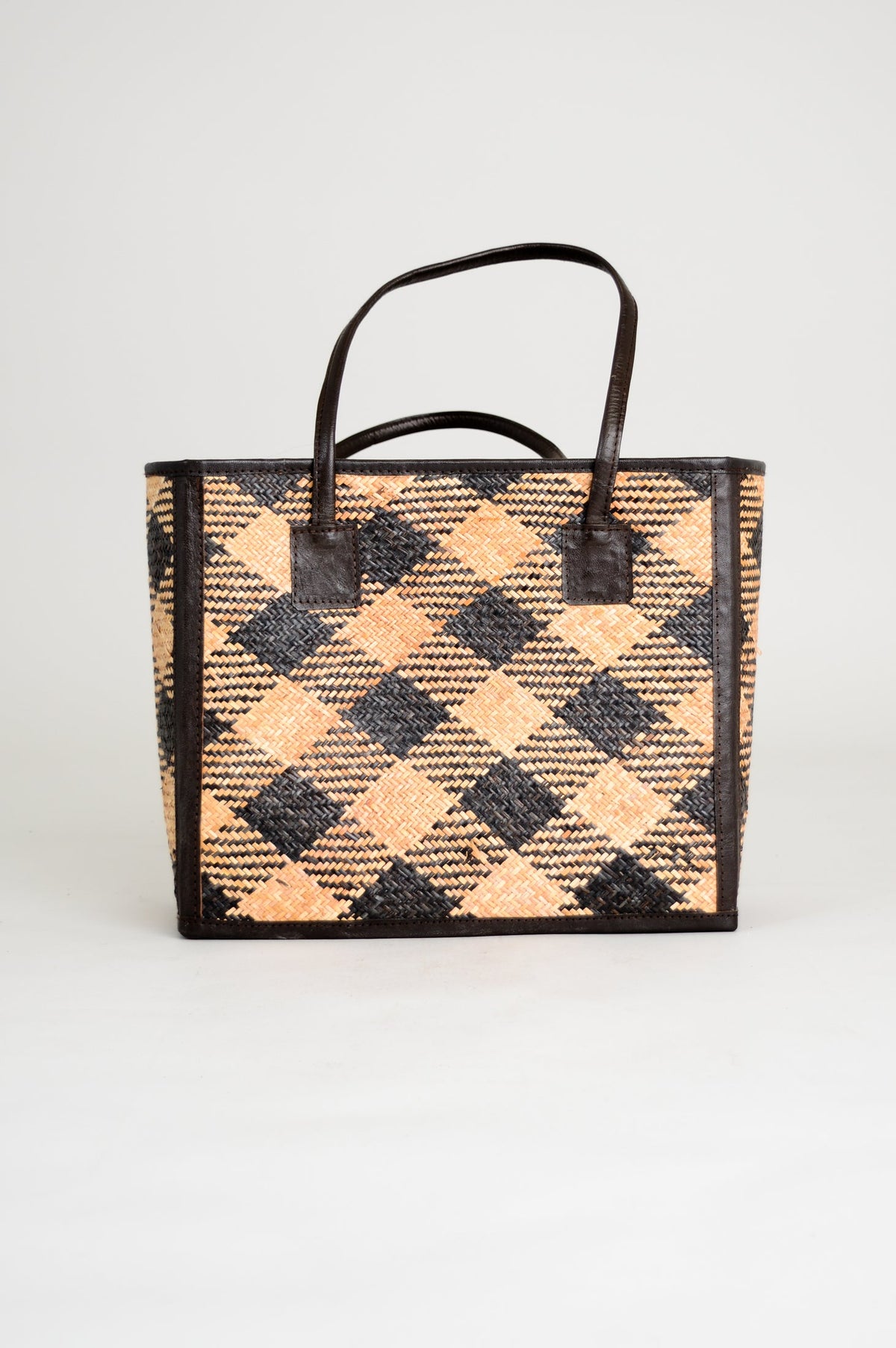 Small Rectangular Purse Rectangle Rattan Purse with Black Leather, Small – LTD USA WEBSITE BLUE SKY