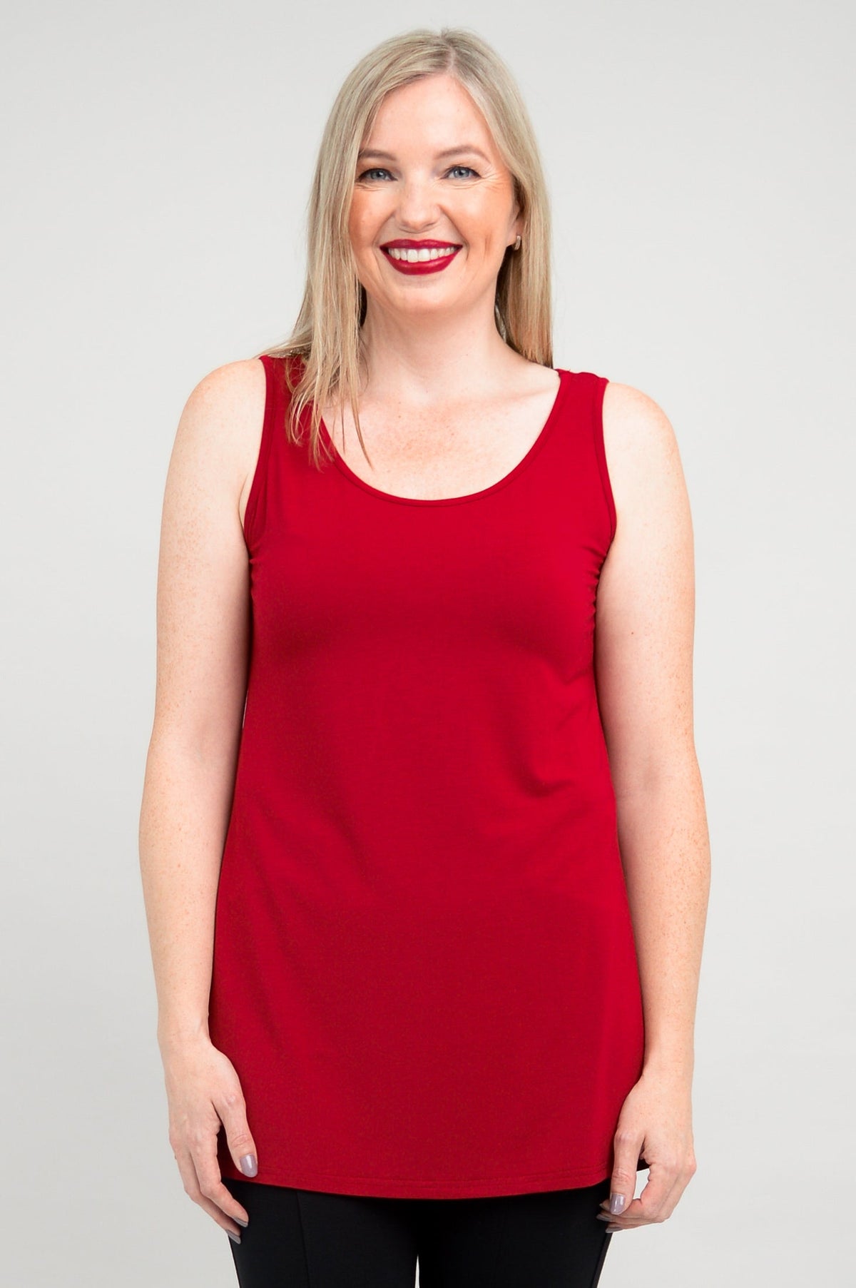 Relaxed Tank, Lipstick, Bamboo - Final Sale