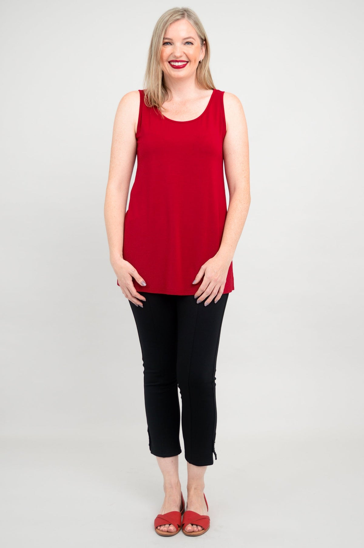 Relaxed Tank, Lipstick, Bamboo - Final Sale