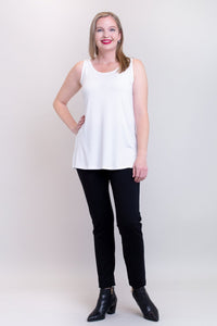 Relaxed Tank, White, Bamboo- Final Sale