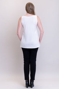 Relaxed Tank, White, Bamboo- Final Sale