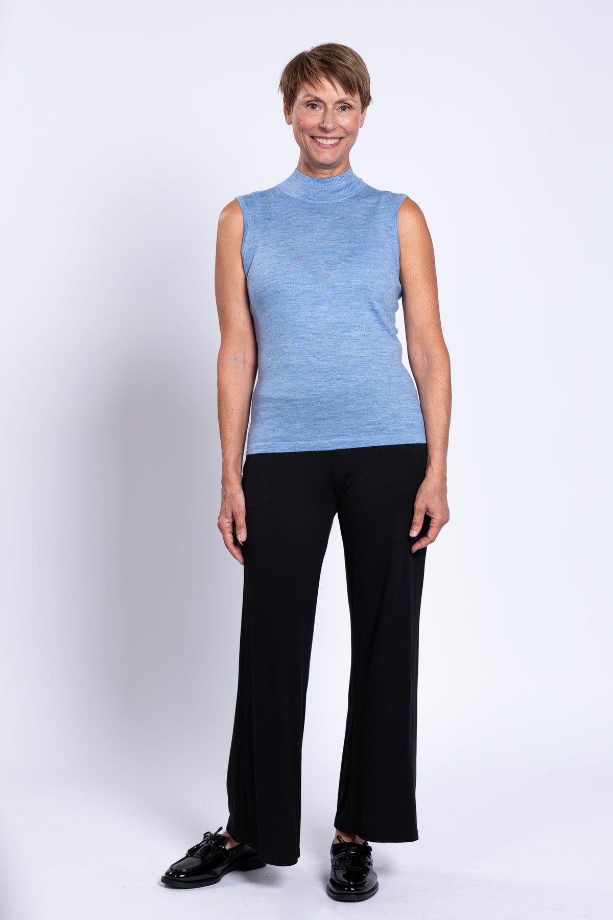 Rita Sweater, Soft Blue, Merino Wool