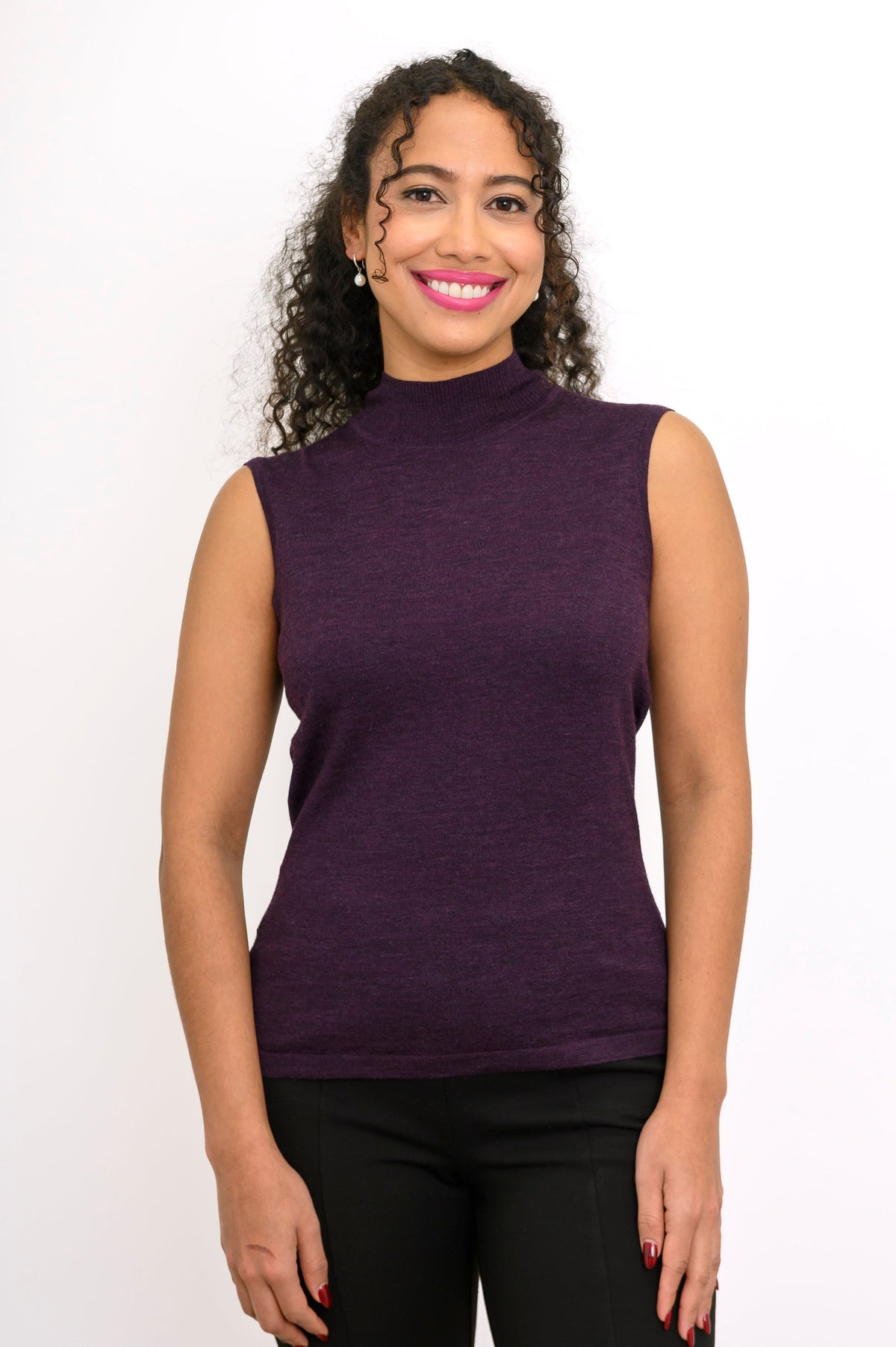 Rita Sweater, Plum, Merino Wool