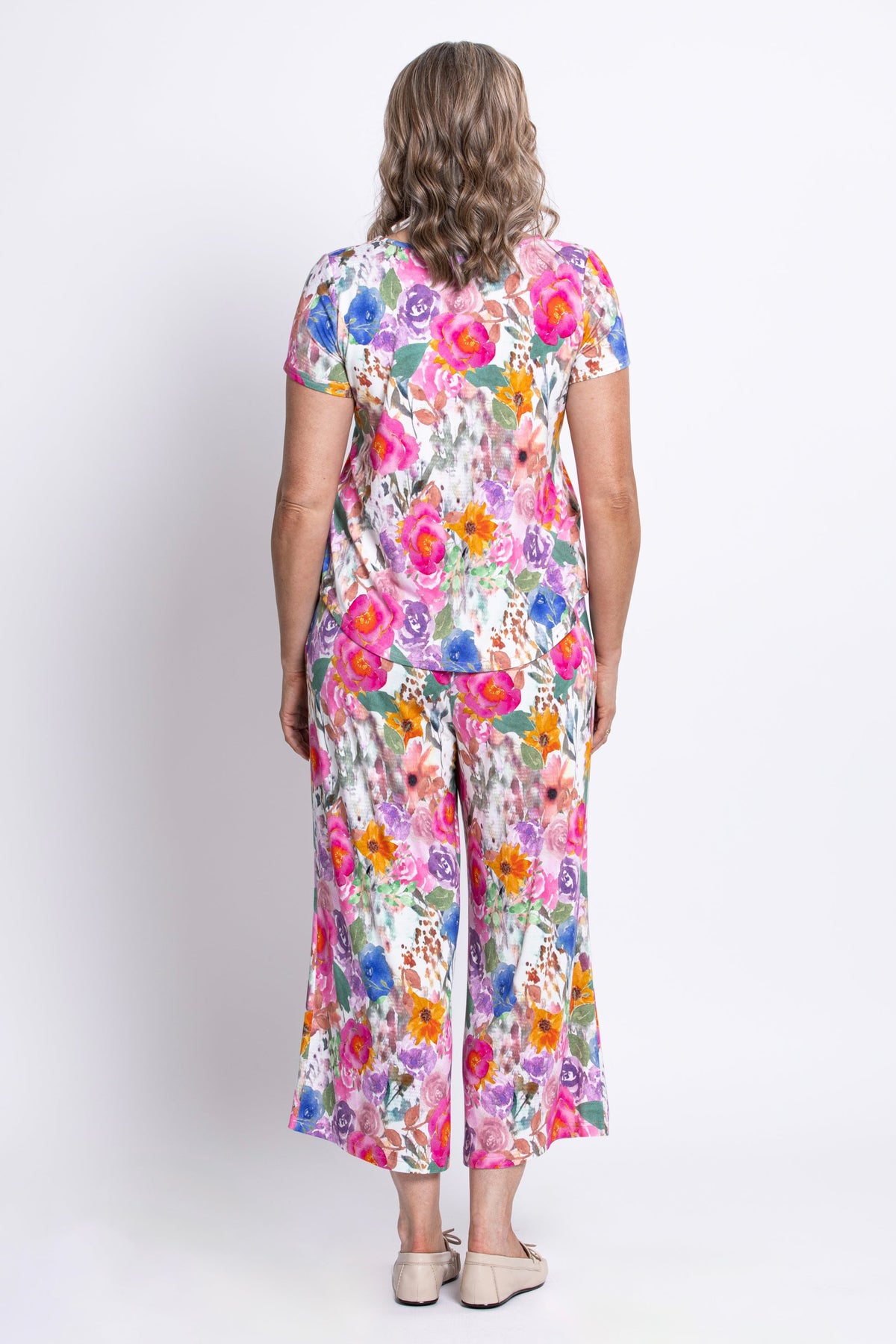 Ritzy S/S Top, Pink Bouquet, Bamboo