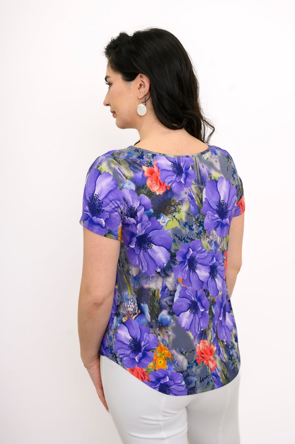 Ritzy S/S Top, Violet Bloom, Bamboo