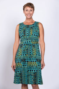 Roam Dress, Teal Ways, Bamboo