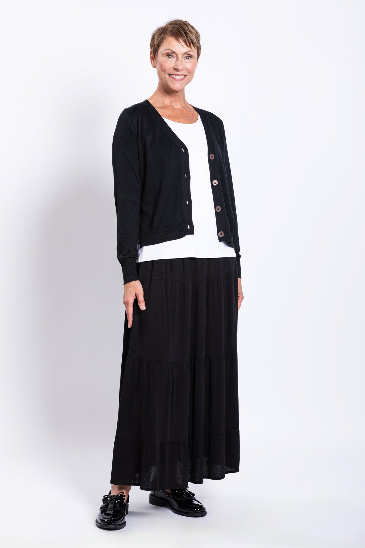 Roma Skirt, Black, Linen Bamboo