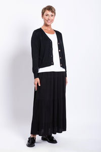Roma Skirt, Black, Linen Bamboo