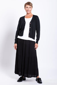 Roma Skirt, Black, Linen Bamboo