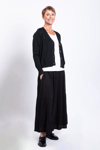 Roma Skirt, Black, Linen Bamboo