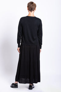 Roma Skirt, Black, Linen Bamboo