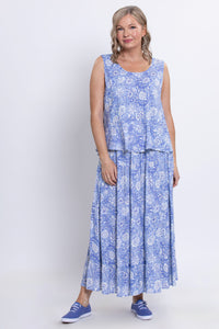 Roma Skirt, Peri Teatime, Linen Bamboo