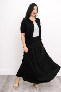 Roma Skirt, Black, Linen Bamboo