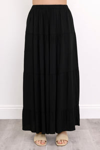 Roma Skirt, Black, Linen Bamboo