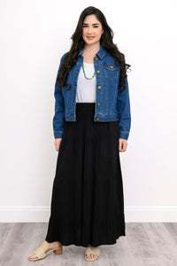 Roma Skirt, Black, Linen Bamboo