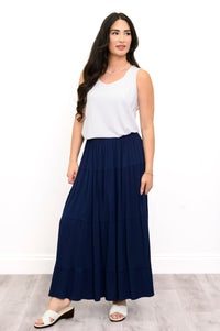 Roma Skirt, Indigo, Linen Bamboo