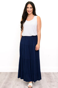 Roma Skirt, Indigo, Linen Bamboo