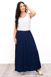 Roma Skirt, Indigo, Linen Bamboo