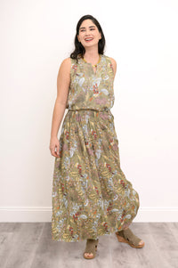 Roma Skirt, Khaki Primavera, Linen Bamboo