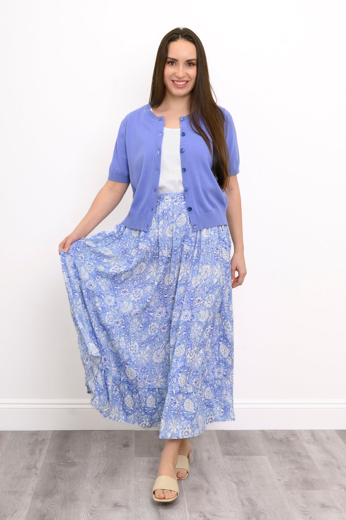 Roma Skirt, Peri Teatime, Linen Bamboo