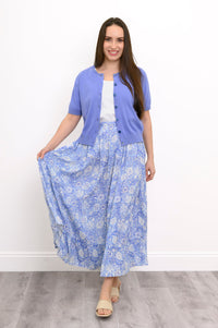 Roma Skirt, Peri Teatime, Linen Bamboo