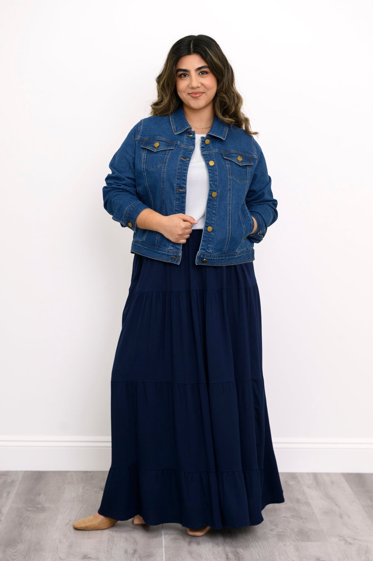 Roma Skirt,  Indigo, Linen Bamboo