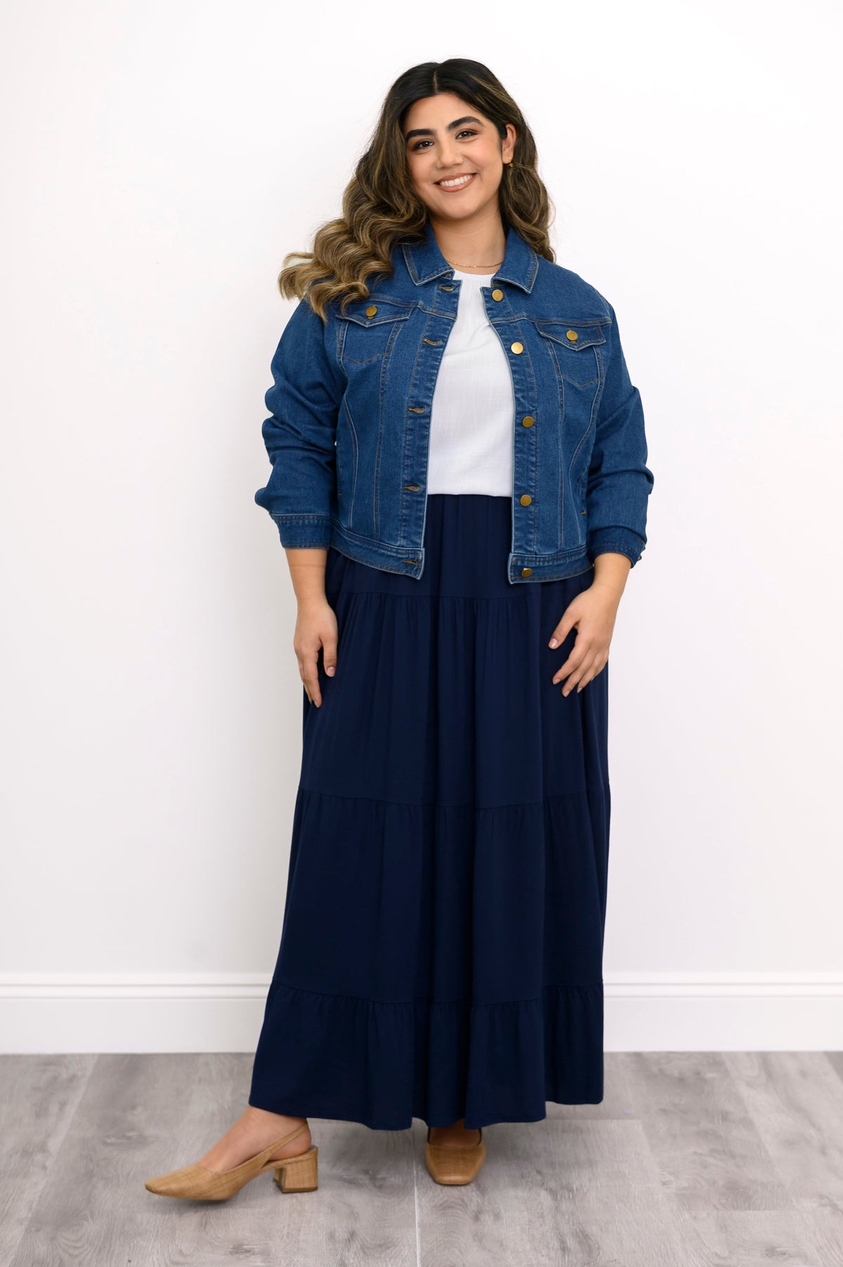 Roma Skirt,  Indigo, Linen Bamboo