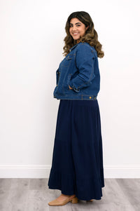 Roma Skirt,  Indigo, Linen Bamboo