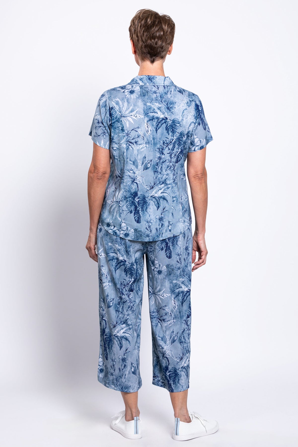 Samantha Blouse, Indigo Escape, Linen Bamboo