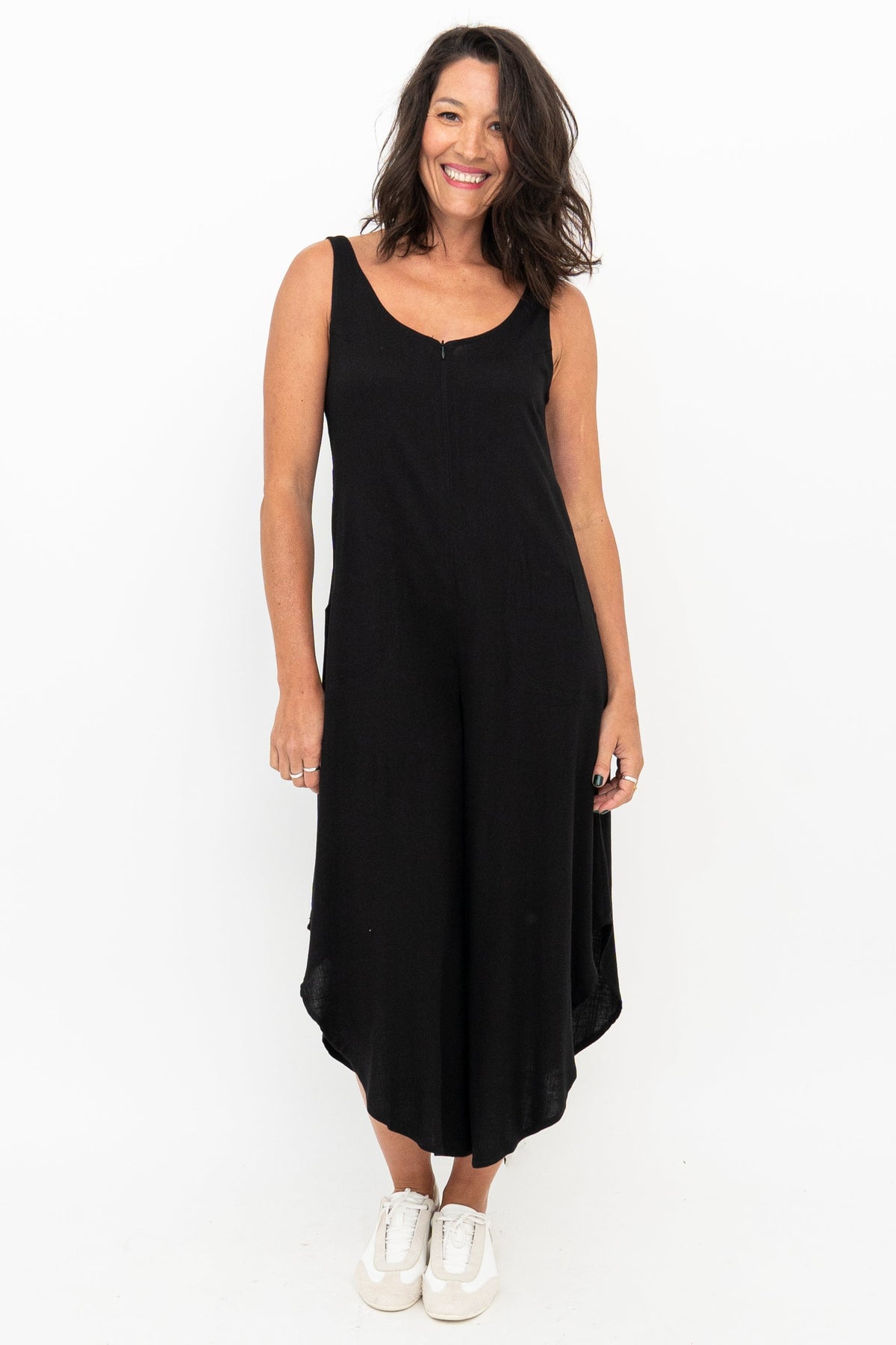 Sanito Jumpsuit, Black, Linen Bamboo